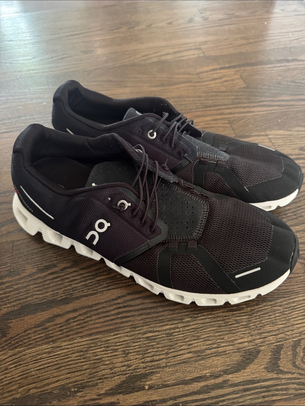 On Running Men's Athletic Sneakers in Black and White size 10